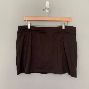Lands' End brown pull on elastic waist swimsuit bottom skirt - Size 12